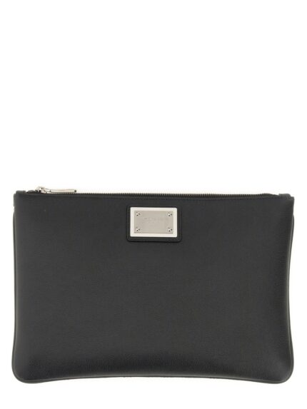 Dolce & Gabbana CLUTCH WITH LOGO PLAQUE