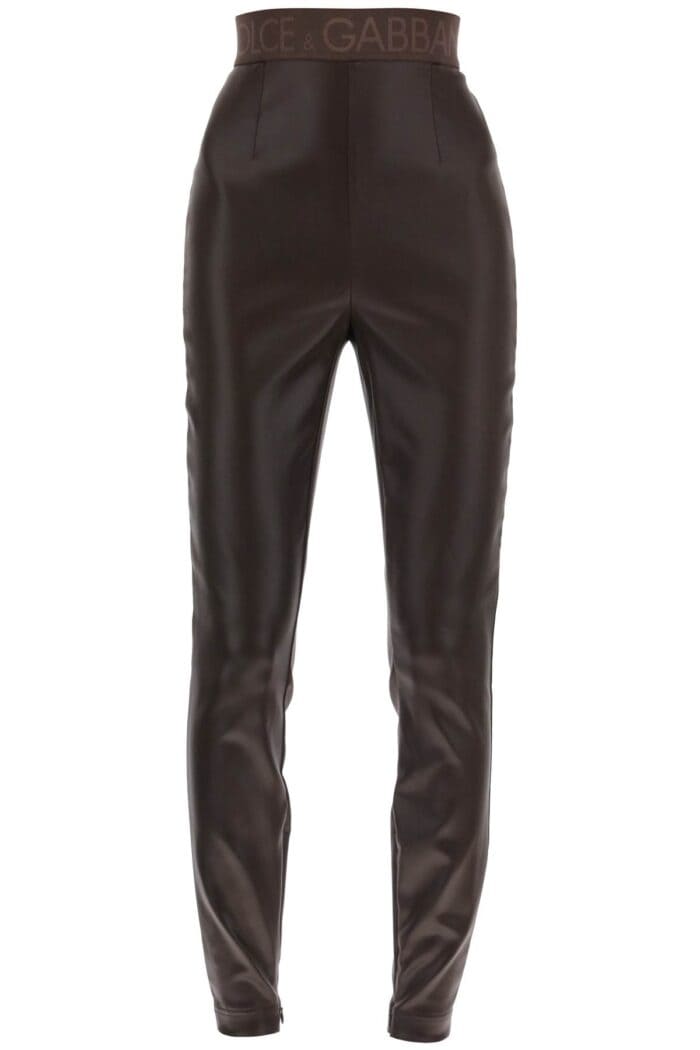 Dolce & Gabbana Coated Look Stretch Satin Leggings