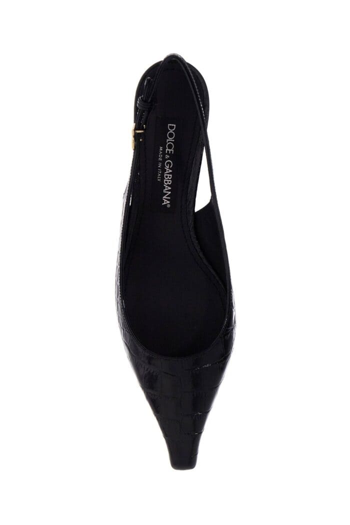 DOLCE & GABBANA Cocco Print Leather Slingback Dcol