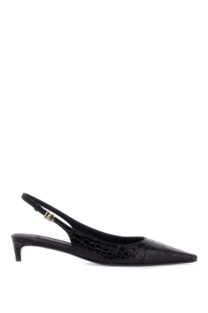 DOLCE & GABBANA Cocco Print Leather Slingback Dcol