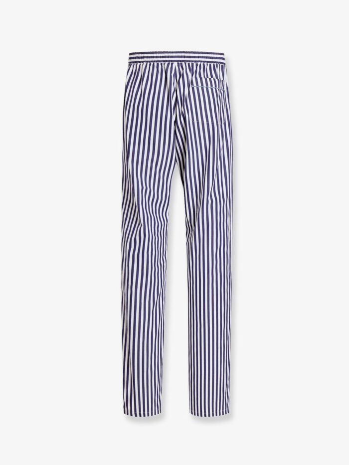 Dolce & Gabbana Cotton And Silk Trousers With Striped Motif