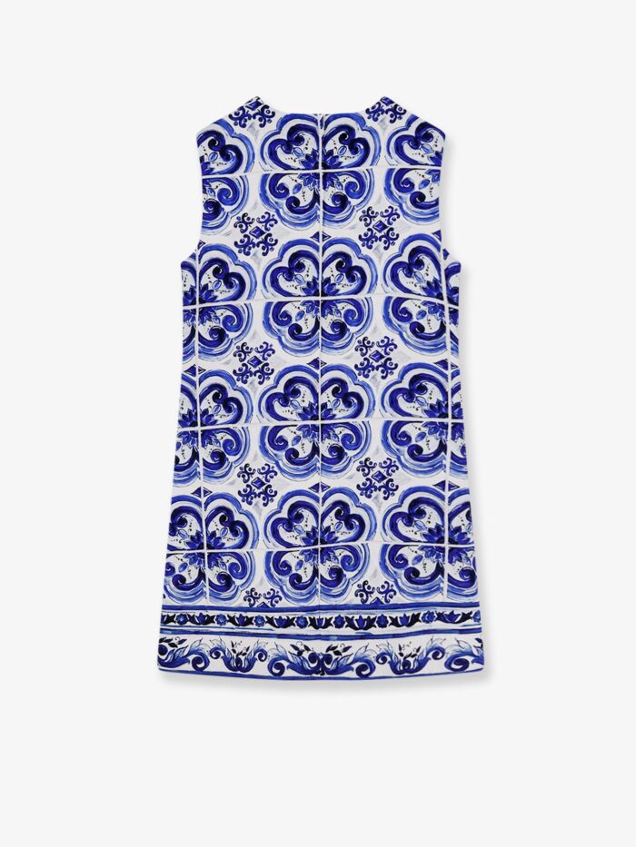 Dolce & Gabbana Cotton And Viscose Dress With Maiolica Print