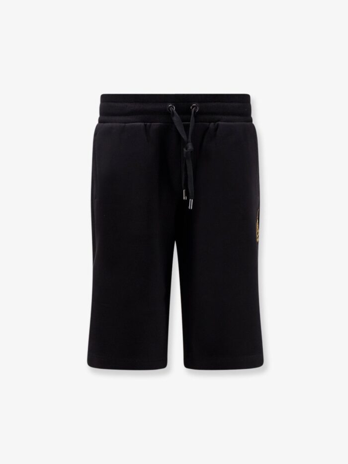 dolce & gabbana cotton bermuda shorts with heraldic logo patch Dolce & Gabbana Cotton Bermuda Shorts With Heraldic Logo Patch