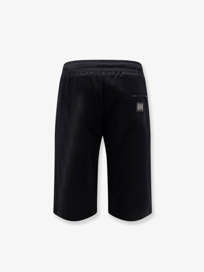 Dolce & Gabbana Cotton Bermuda Shorts With Metal Logo Patch