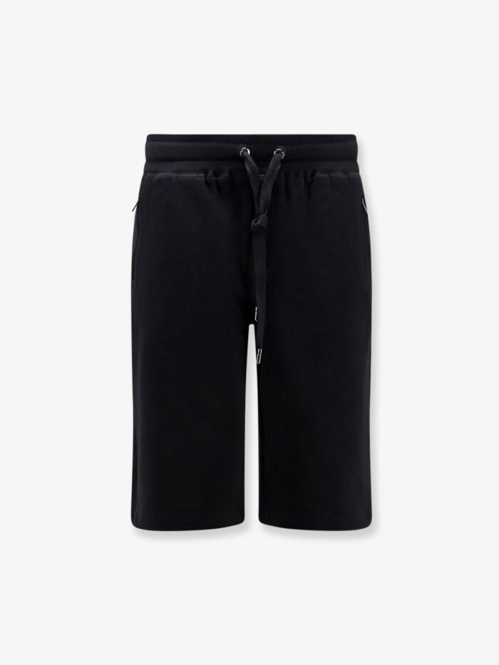 dolce & gabbana cotton bermuda shorts with metal logo patch Dolce & Gabbana Cotton Bermuda Shorts With Metal Logo Patch