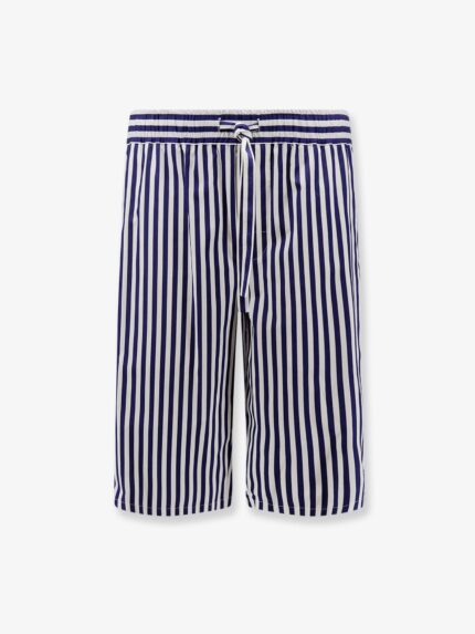 Dolce & Gabbana Cotton Bermuda Shorts With Striped Motif