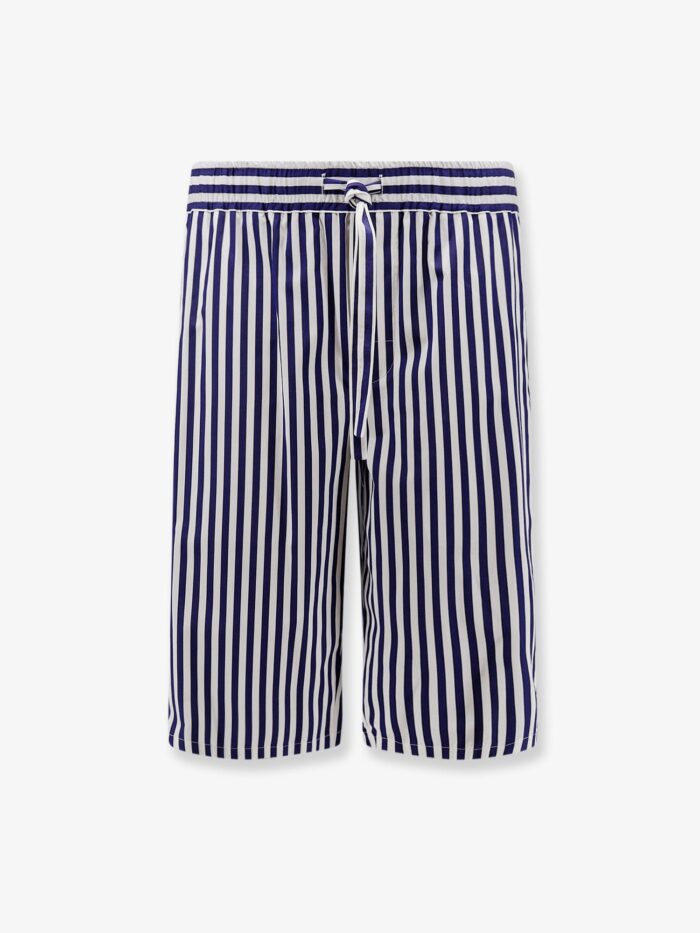 dolce & gabbana cotton bermuda shorts with striped motif Dolce & Gabbana Cotton Bermuda Shorts With Striped Motif
