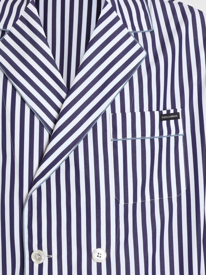 Dolce & Gabbana Cotton Blazer With Striped Motif