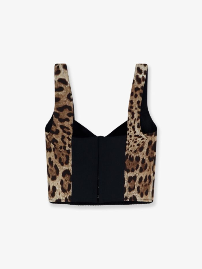 Dolce & Gabbana Cotton Blend Top With Animal Print
