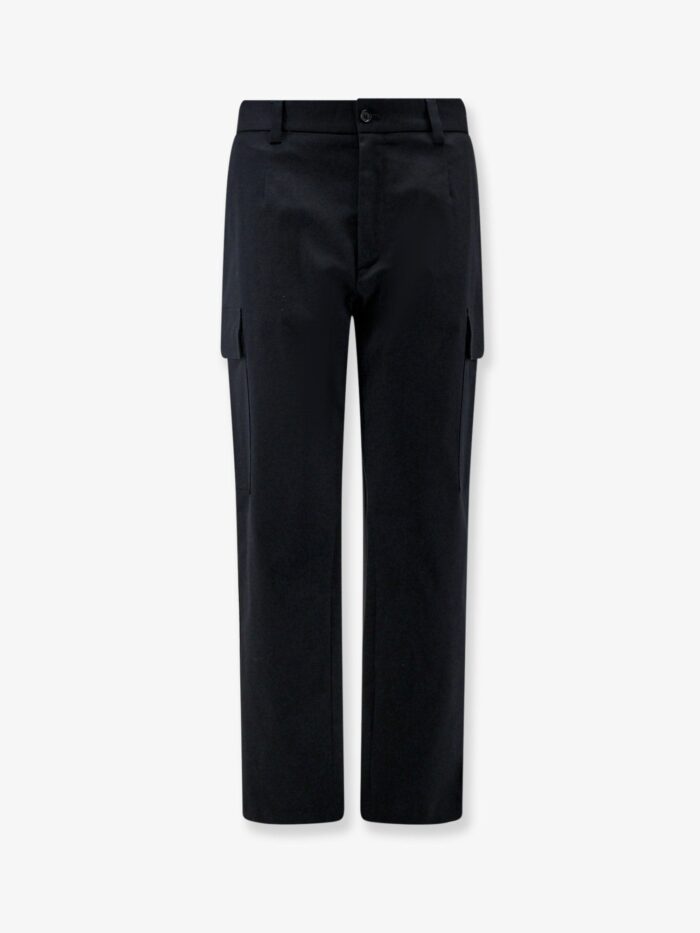 dolce & gabbana cotton cargo trousers with back metal logo patch Dolce & Gabbana Cotton Cargo Trousers With Back Metal Logo Patch