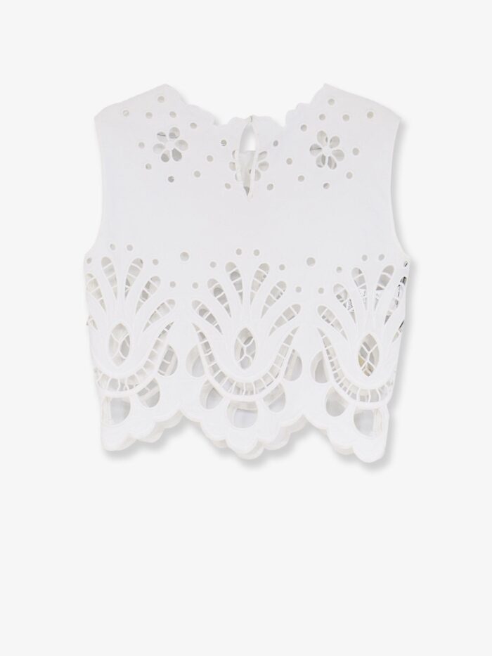Dolce & Gabbana Cotton Crop Top With Cut-out Embroidery