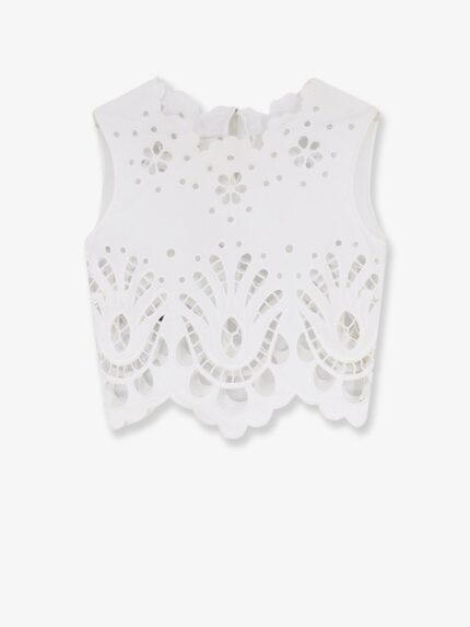 Dolce & Gabbana Cotton Crop Top With Cut-out Embroidery