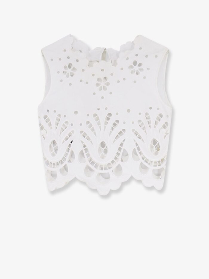 Dolce & Gabbana Cotton Crop Top With Cut-out Embroidery