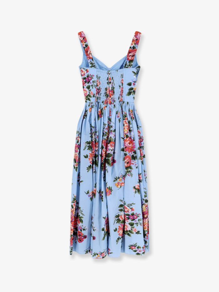 Dolce & Gabbana Cotton Dress With Bouquet Flowers Print