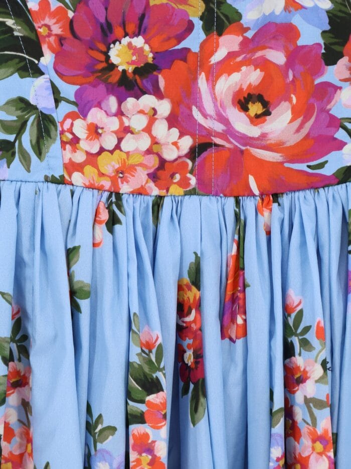 Dolce & Gabbana Cotton Dress With Bouquet Flowers Print