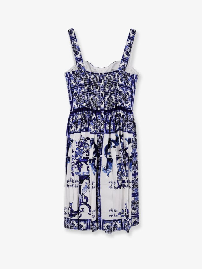 Dolce & Gabbana Cotton Dress With Maiolica Print