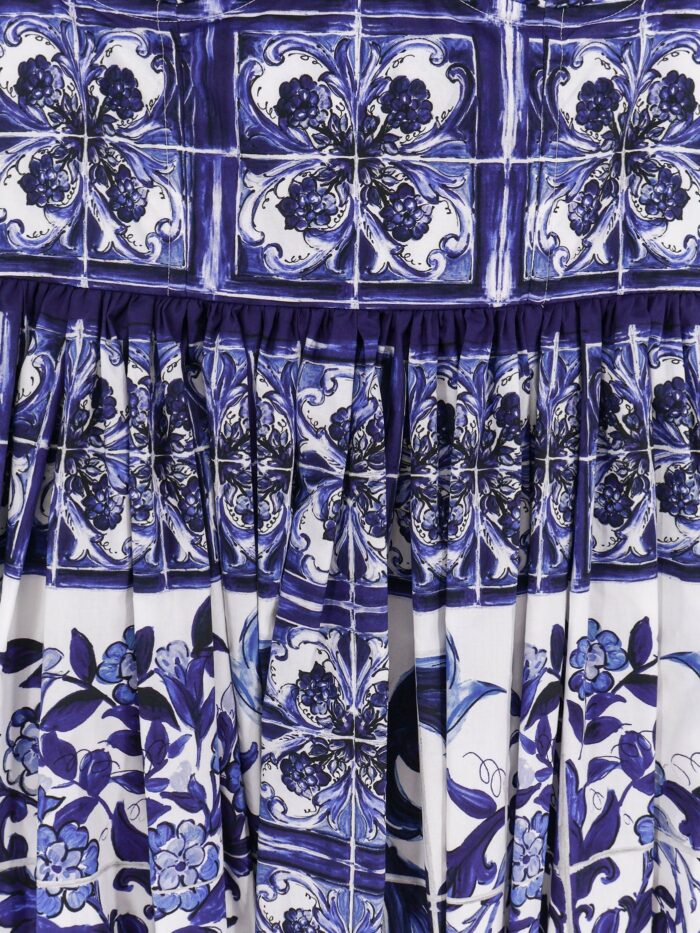 Dolce & Gabbana Cotton Dress With Maiolica Print