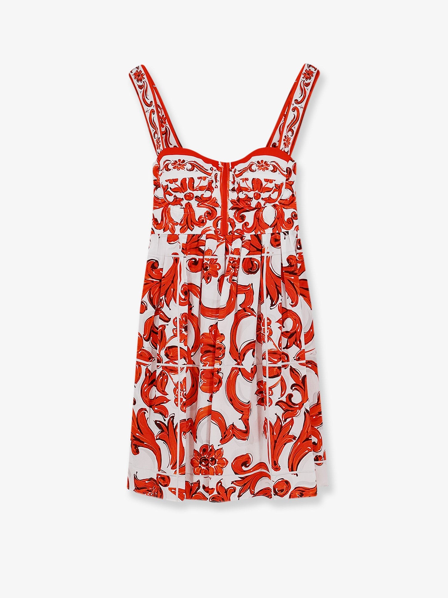 Dolce & Gabbana Cotton Dress With Maiolica Print