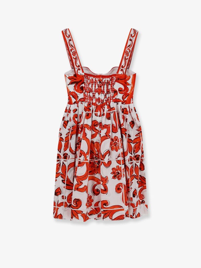 Dolce & Gabbana Cotton Dress With Maiolica Print