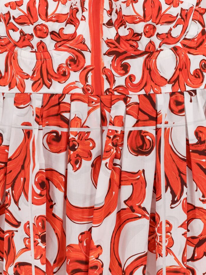 Dolce & Gabbana Cotton Dress With Maiolica Print