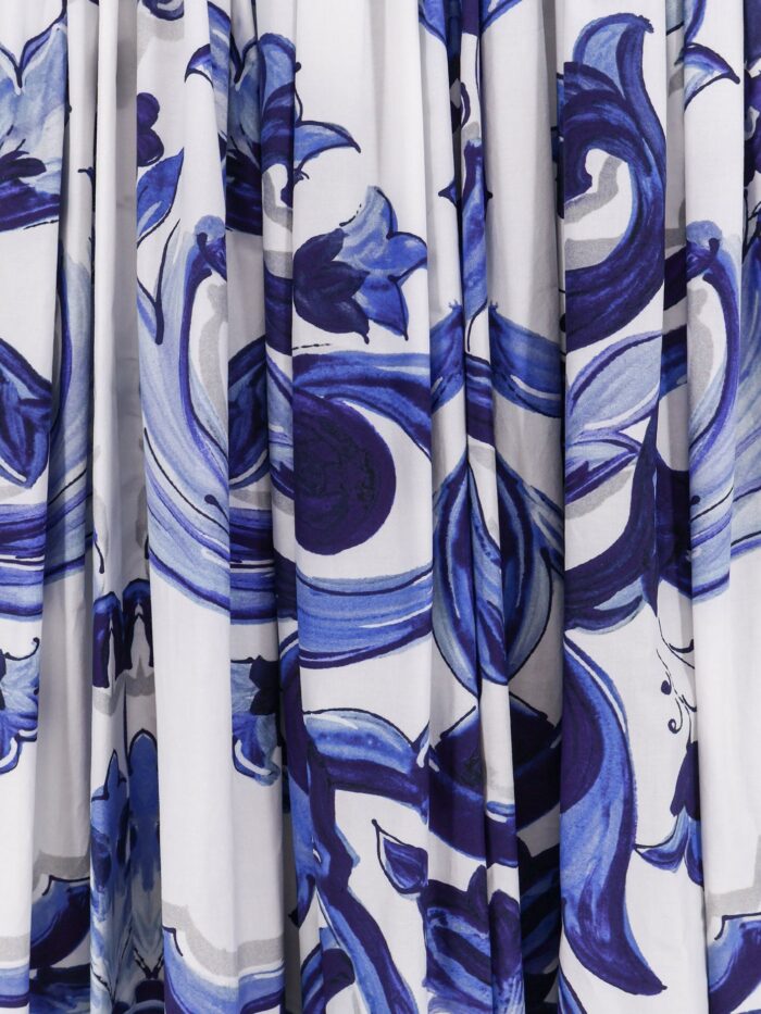 Dolce & Gabbana Cotton Long Dress With Maiolica Print