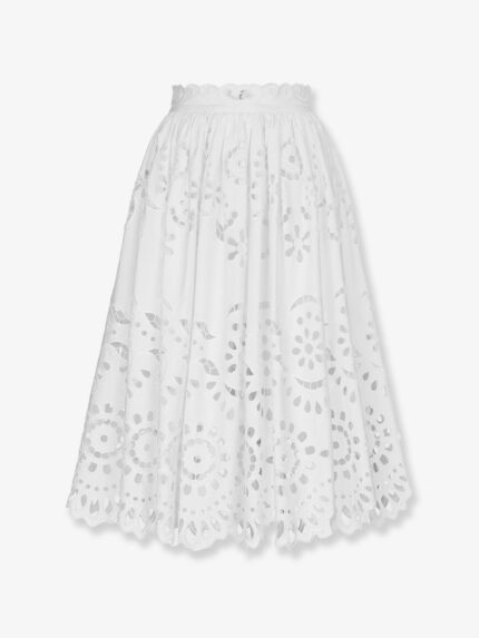 Dolce & Gabbana Cotton Midi Skirt With Cut-out Details