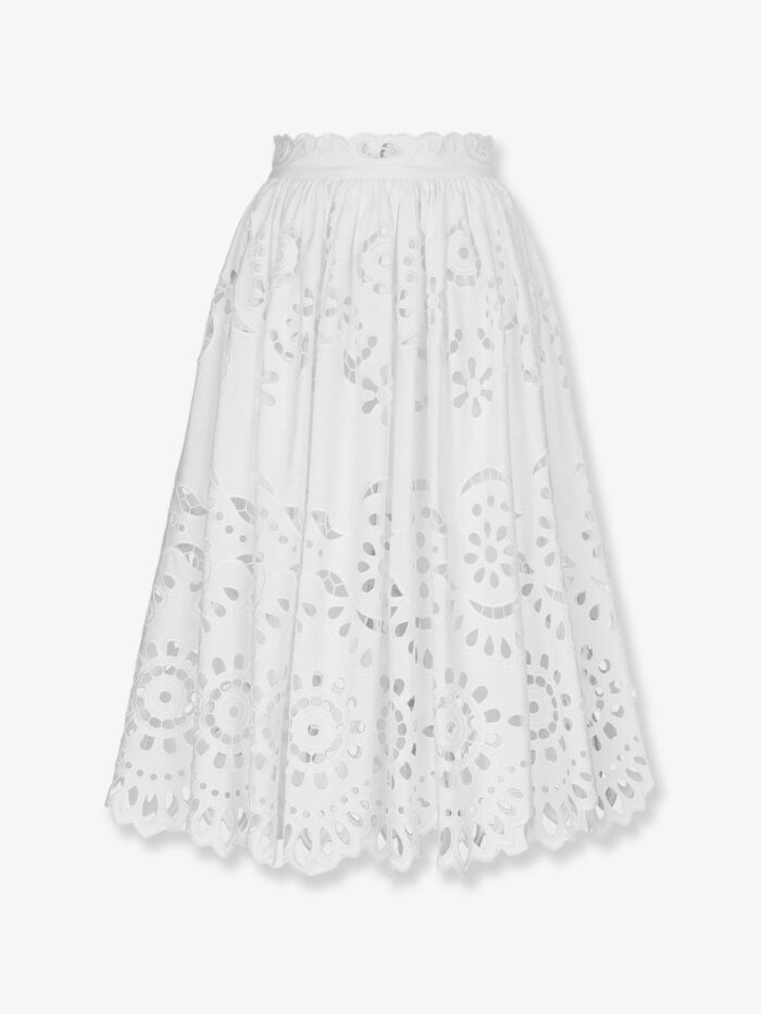 Dolce & Gabbana Cotton Midi Skirt With Cut-out Details