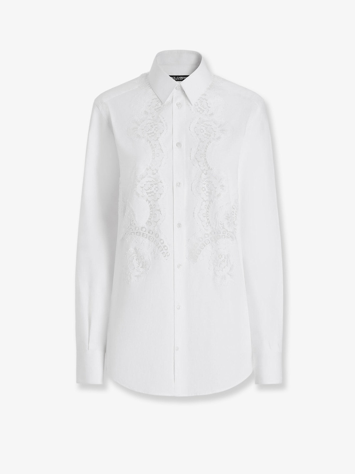 Dolce & Gabbana Cotton Shirt With Floral Embroideries
