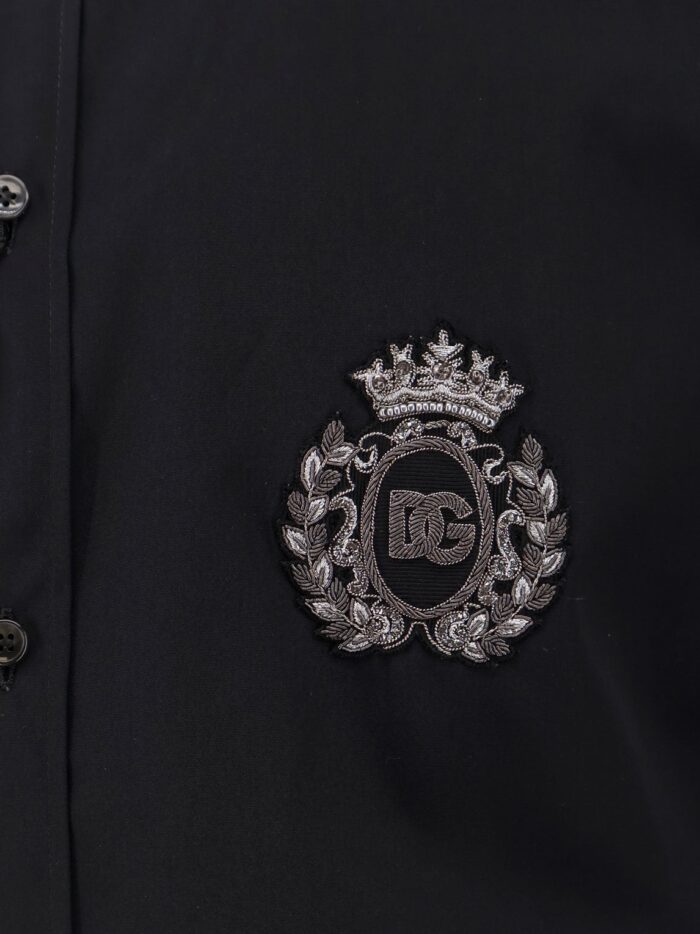 Dolce & Gabbana Cotton Shirt With Iconic Logo On The Front