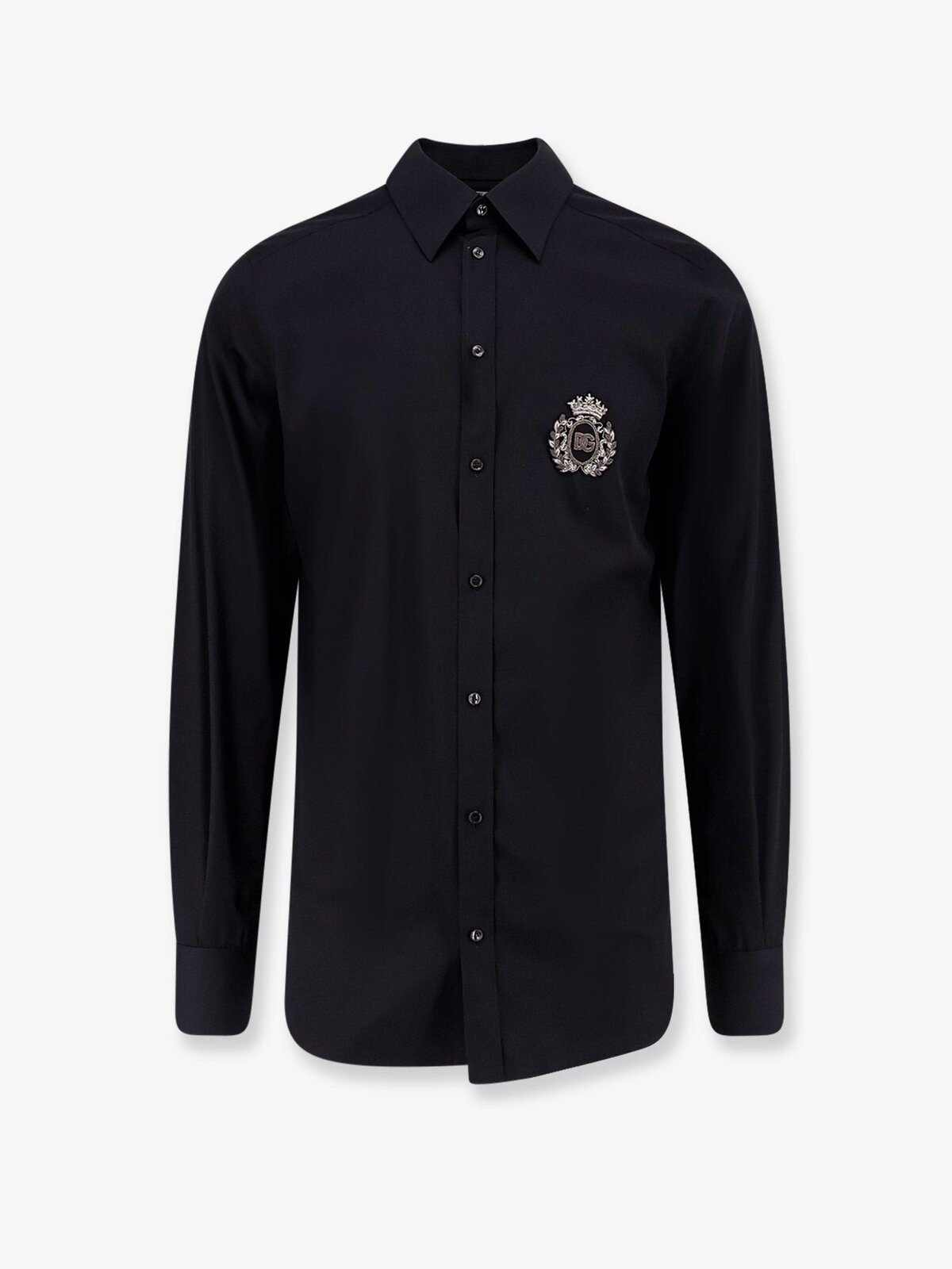 Dolce & Gabbana Cotton Shirt With Iconic Logo On The Front