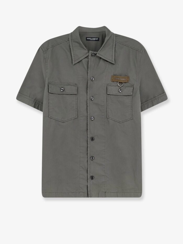 Dolce & Gabbana Cotton Shirt With Logo Patch