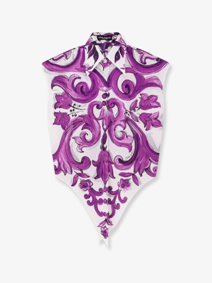 Dolce & Gabbana Cotton Shirt With Maiolica Print