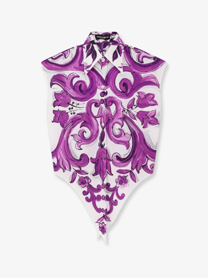Dolce & Gabbana Cotton Shirt With Maiolica Print
