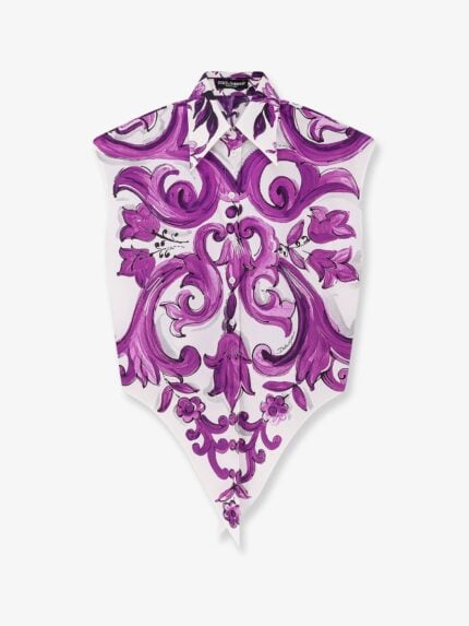Dolce & Gabbana Cotton Shirt With Maiolica Print