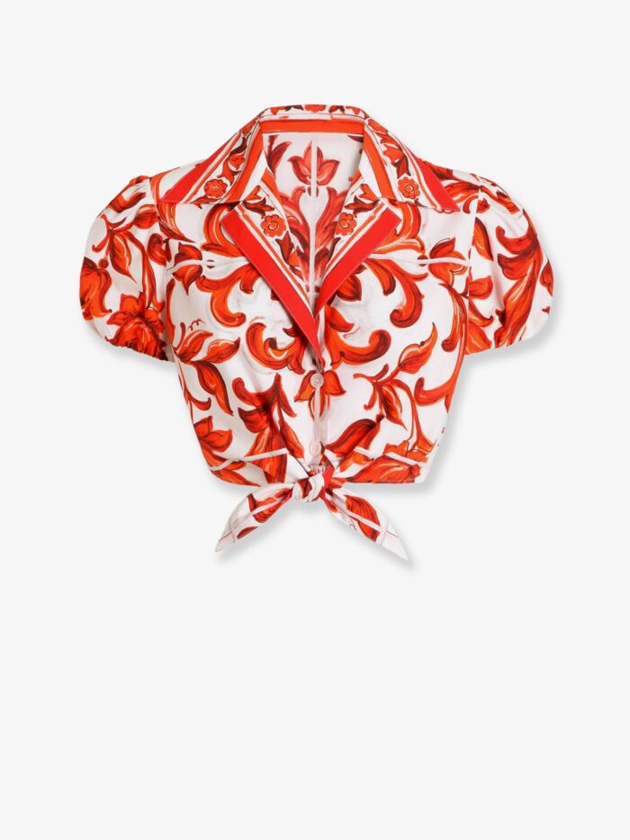Dolce & Gabbana Cotton Shirt With Maiolica Print