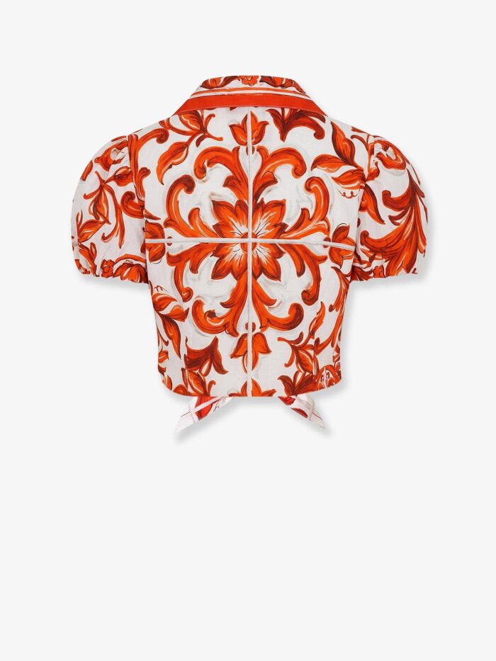Dolce & Gabbana Cotton Shirt With Maiolica Print