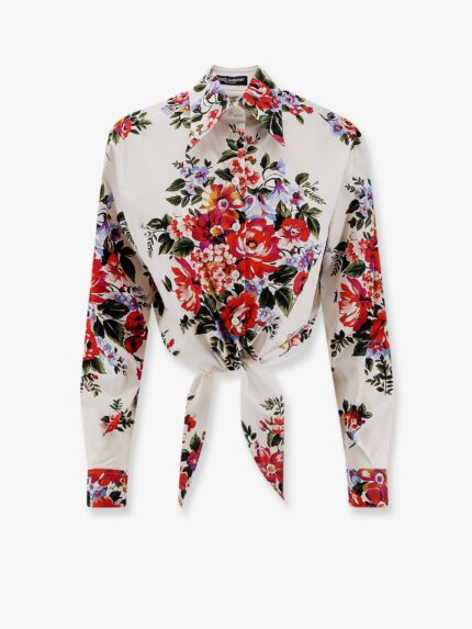 Dolce & Gabbana Cotton Shirt With Multicolor Print
