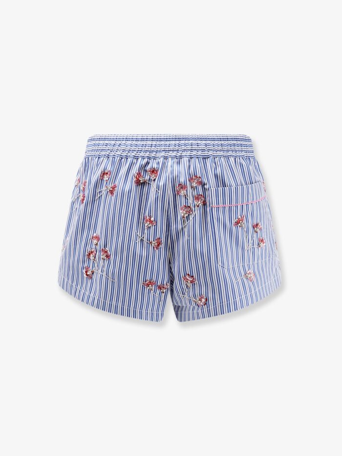 Dolce & Gabbana Cotton Shorts With Cristal Flower Print