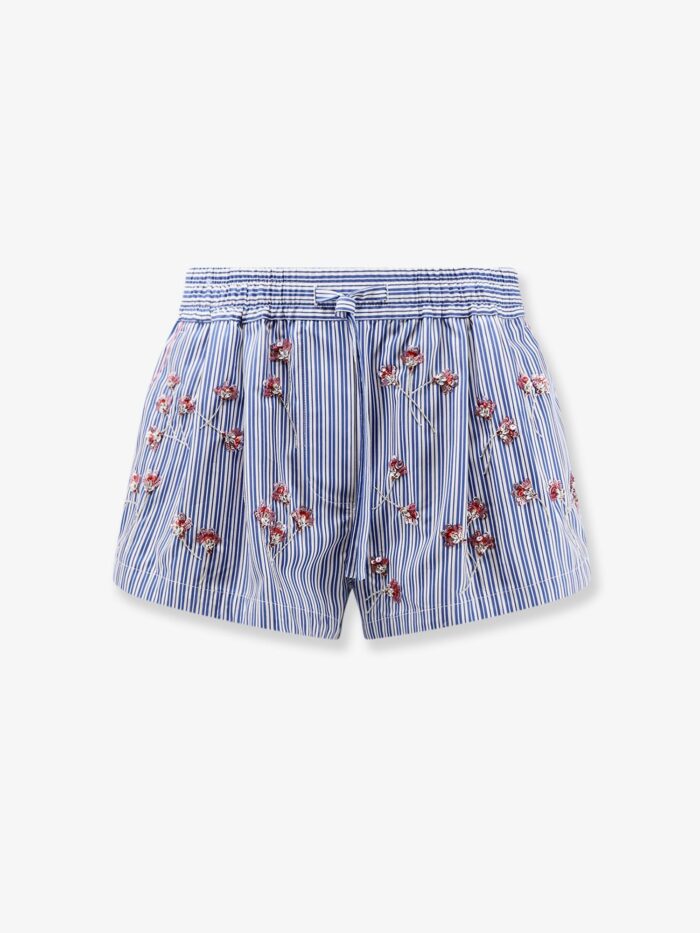 Dolce & Gabbana Cotton Shorts With Cristal Flower Print