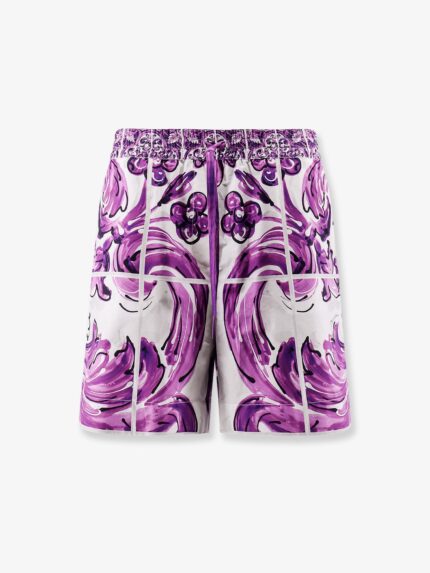 Dolce & Gabbana Cotton Shorts With Maiolica Print