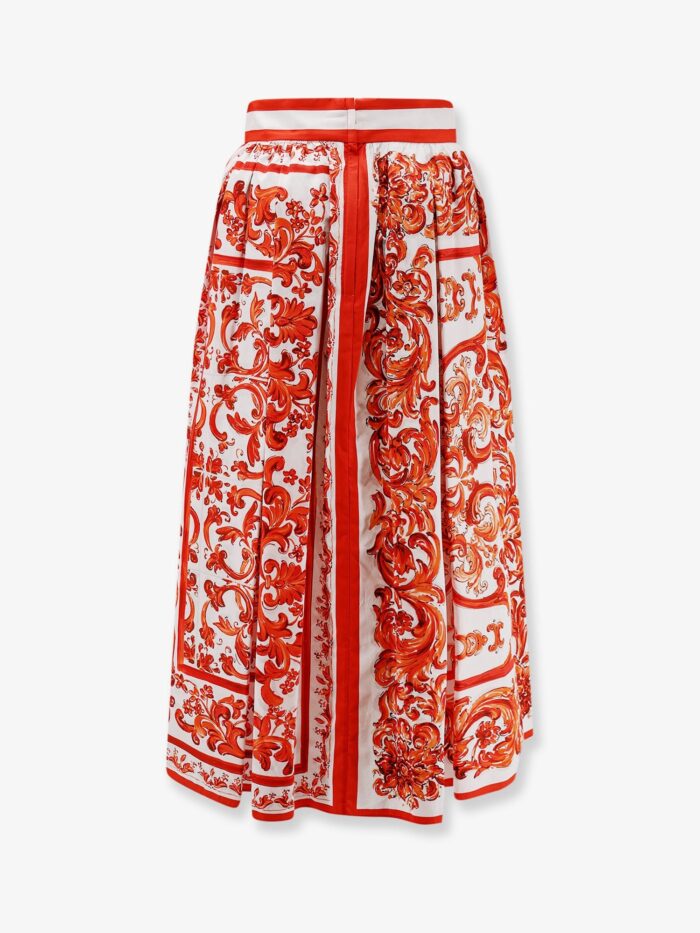 Dolce & Gabbana Cotton Skirt With Maiolica Print