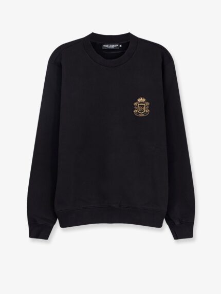 Dolce & Gabbana Cotton Sweatshirt With Heraldic Logo Patch