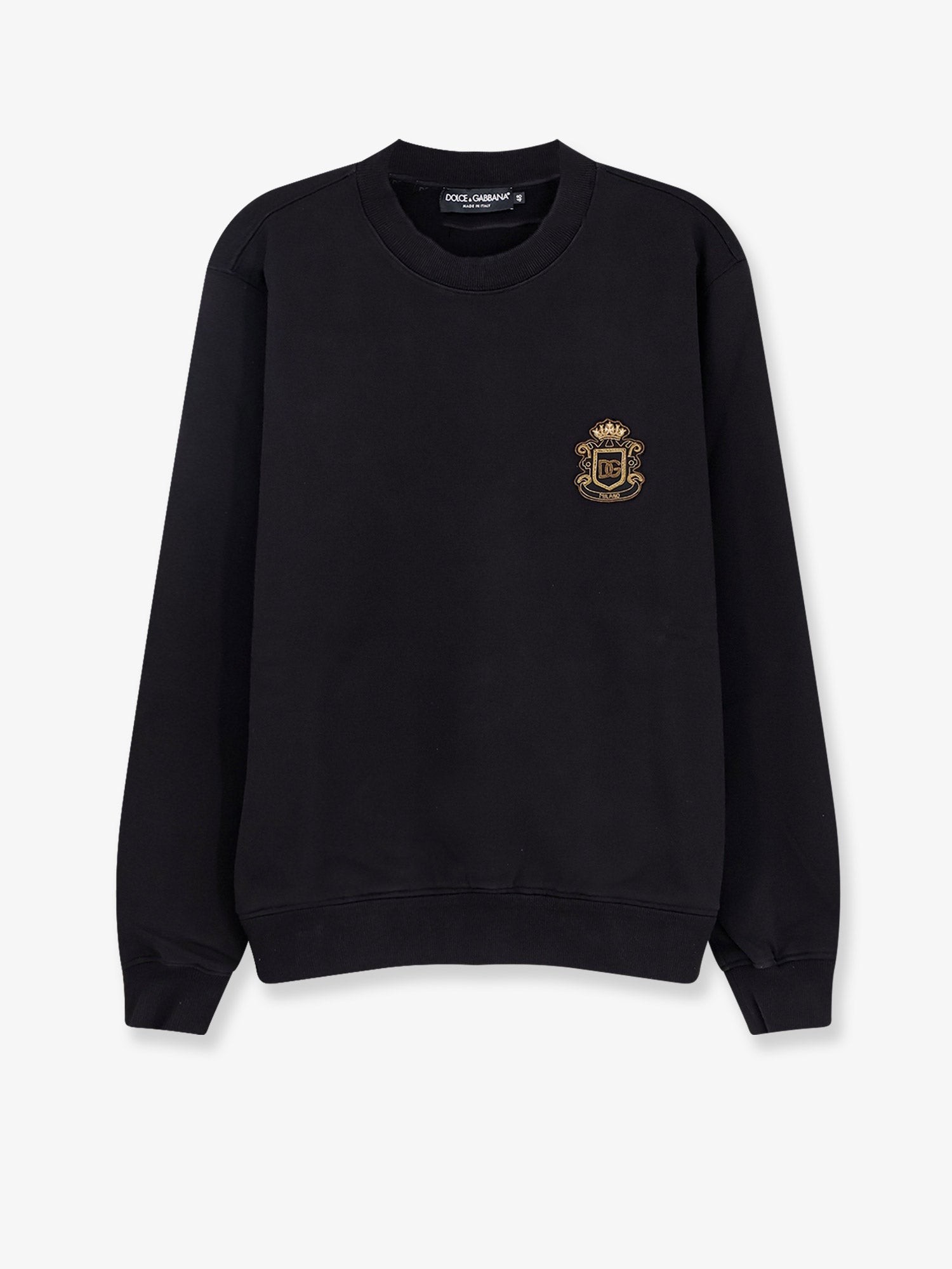 Dolce & Gabbana Cotton Sweatshirt With Heraldic Logo Patch