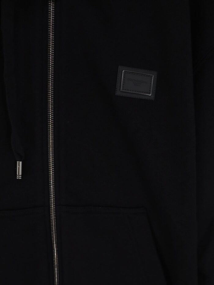 Dolce & Gabbana Cotton Sweatshirt With Metal Logo Patch