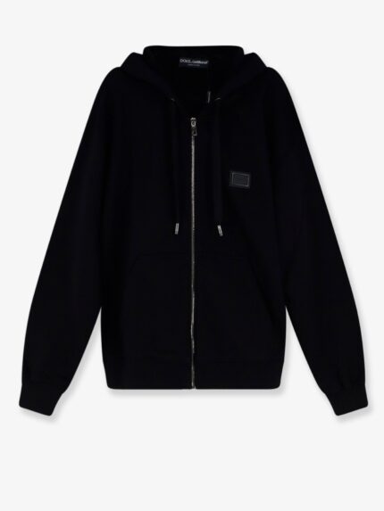 Dolce & Gabbana Cotton Sweatshirt With Metal Logo Patch
