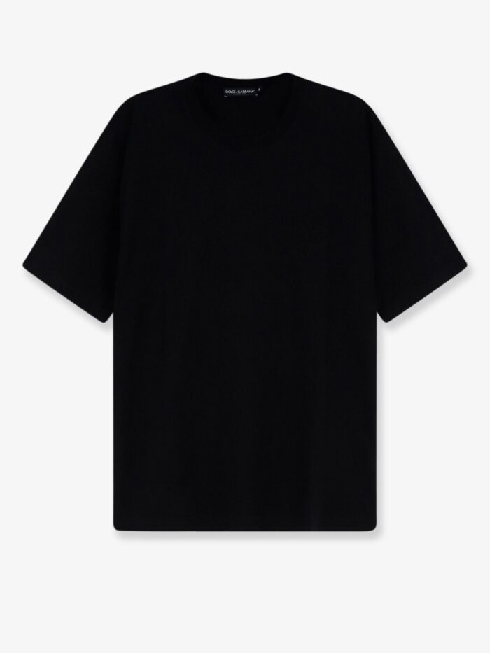 dolce & gabbana cotton t shirt with embossed dg logo Dolce & Gabbana Cotton T-shirt With Embossed DG Logo