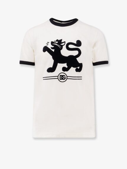 Dolce & Gabbana Cotton T-shirt With Flocked Print
