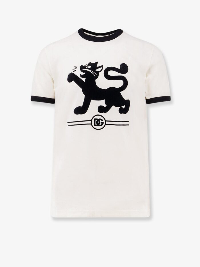 Dolce & Gabbana Cotton T-shirt With Flocked Print