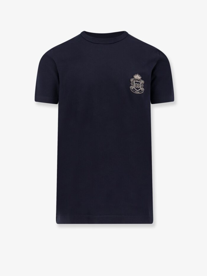 dolce & gabbana cotton t shirt with logo patch on the front Dolce & Gabbana Cotton T-shirt With Logo Patch On The Front