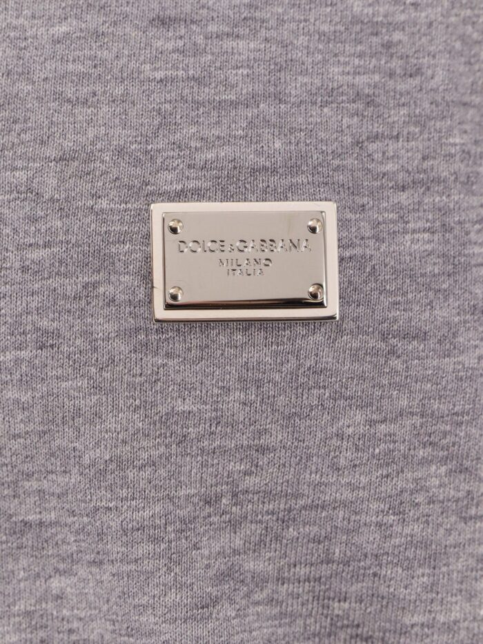 Dolce & Gabbana Cotton T-shirt With Metal Logo Detail